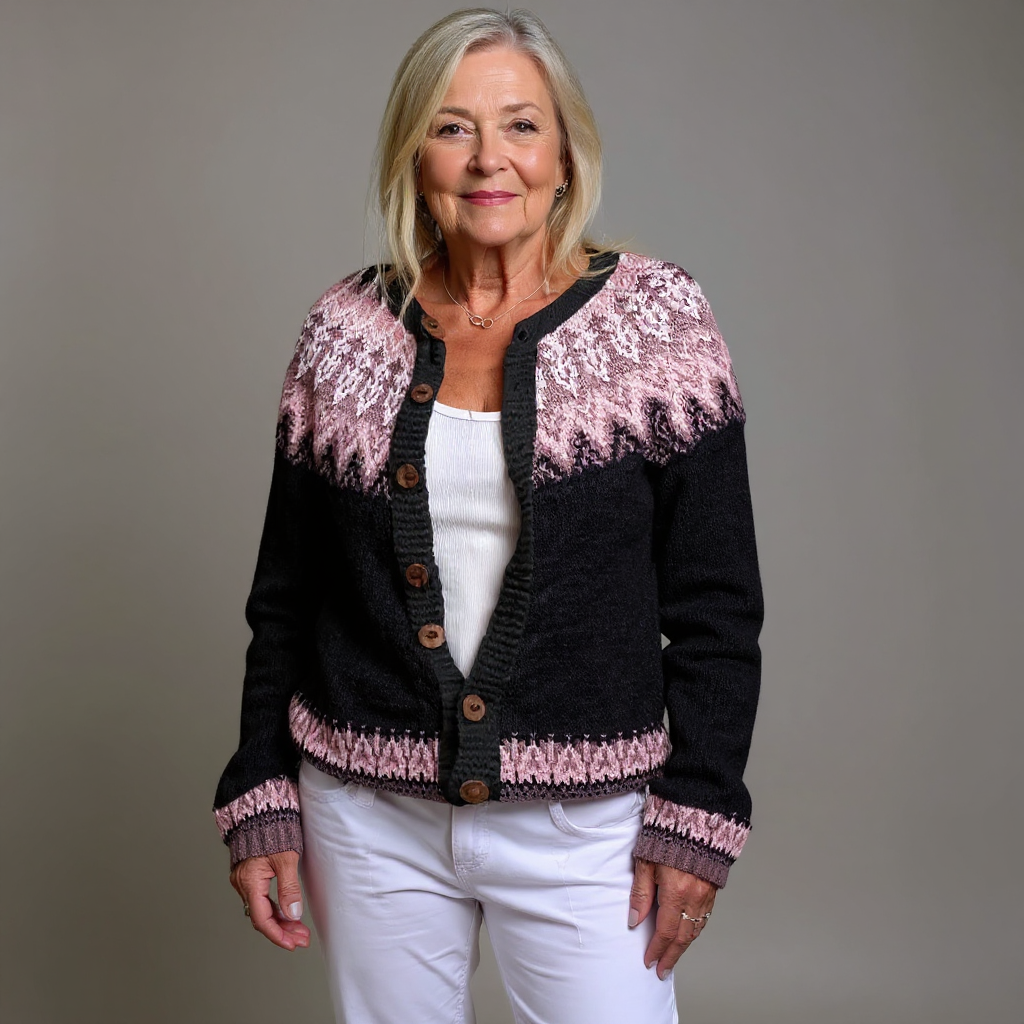 MAIA | WOMEN'S FAIR ISLE CARDIGAN SWEATER WINTER KNIT BUTTON 2
