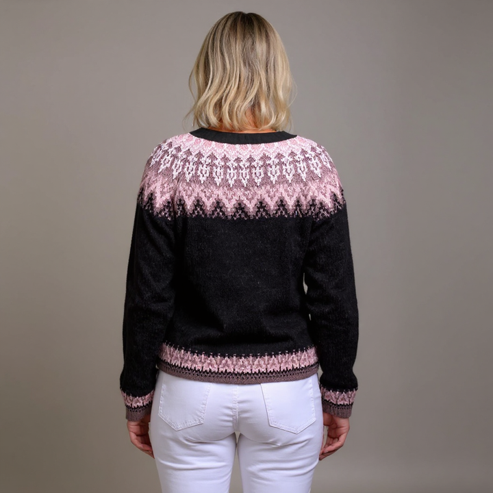 MAIA | WOMEN'S FAIR ISLE CARDIGAN SWEATER WINTER KNIT BUTTON 3