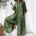 Charlotte | Women's Button-Front Wide Leg Jumpsuit