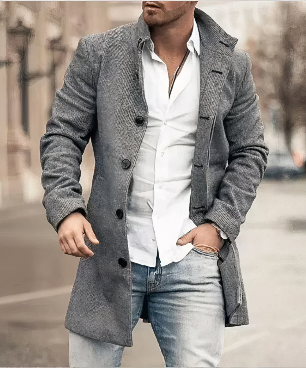 MALCOLM - WASHED BUTTON TRENCH COAT 1
