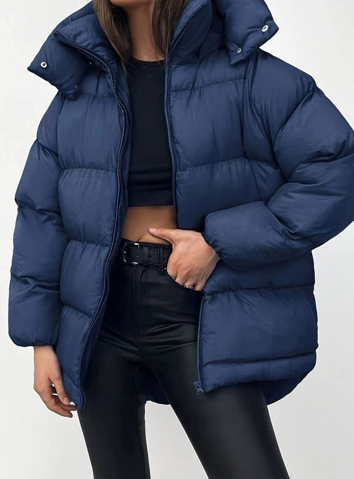 Women's Quilted Puffer Coat – Navy