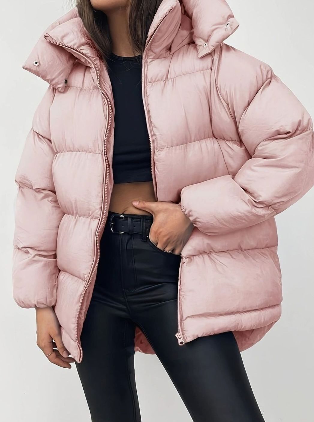 Women's Quilted Puffer Coat – Pink
