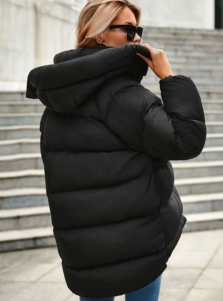 Women's Quilted Puffer Coat – Detail View