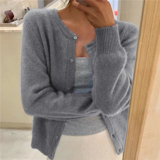 MARGAUX | WOMEN'S CROPPED BUTTON UP CARDIGAN 1