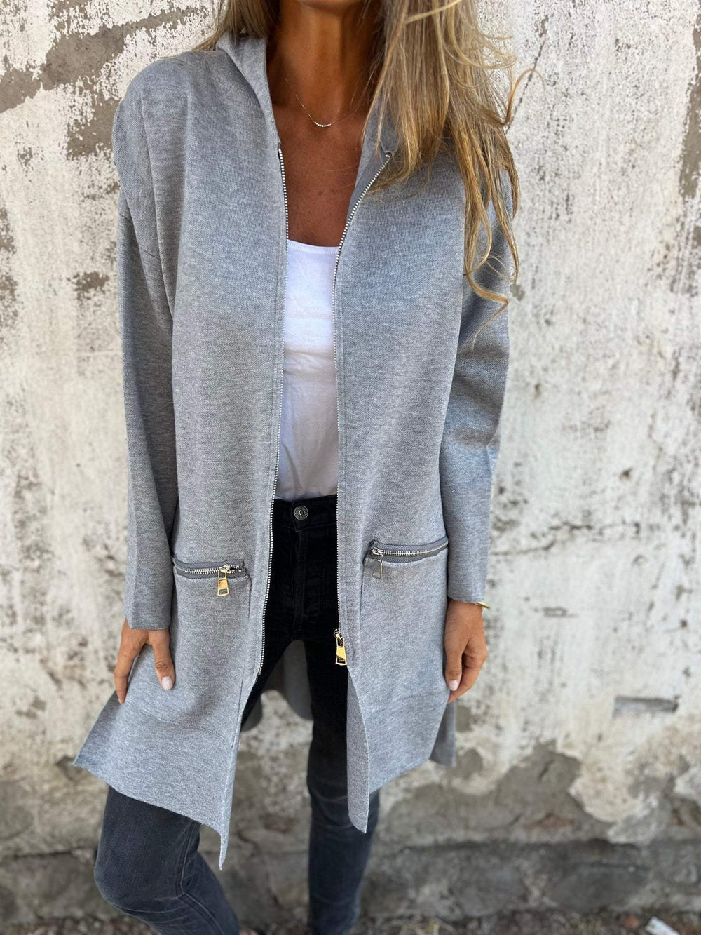 MARGOT - LONGLINE HOODED ZIP-UP JACKET 2