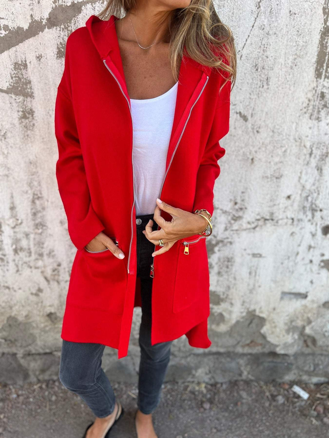 MARGOT - LONGLINE HOODED ZIP-UP JACKET 4
