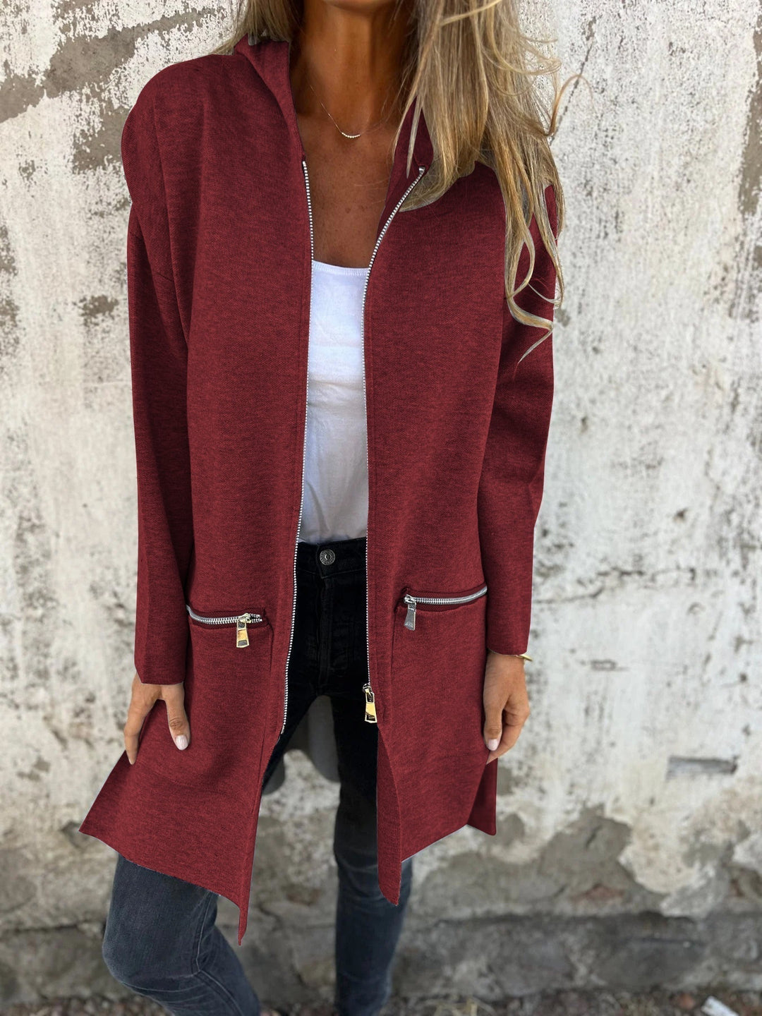 MARGOT - LONGLINE HOODED ZIP-UP JACKET 5