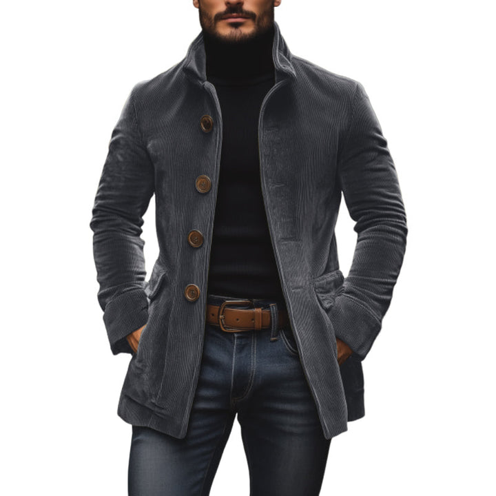 MARIUS | MEN'S CORDUROY COAT STAND COLLAR SINGLE BREASTED 2