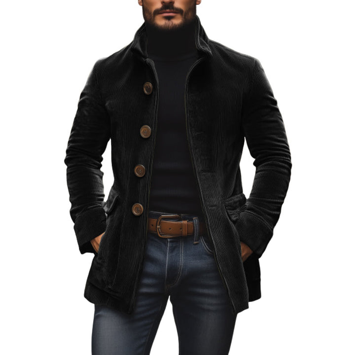 MARIUS | MEN'S CORDUROY COAT STAND COLLAR SINGLE BREASTED 4