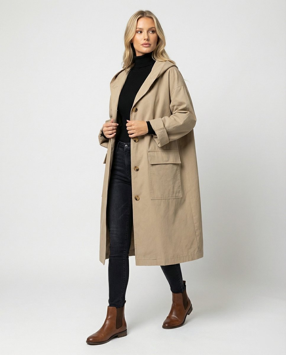 MARLENE - LONG WATERPROOF HOODED COAT 1