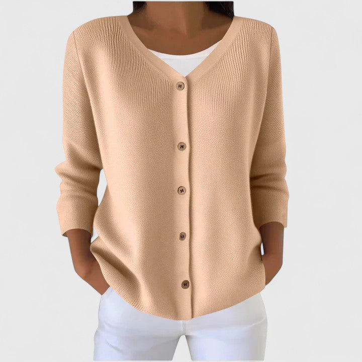 MARYVONNE | WOMEN'S V NECK BUTTON UP CARDIGAN SWEATER 7