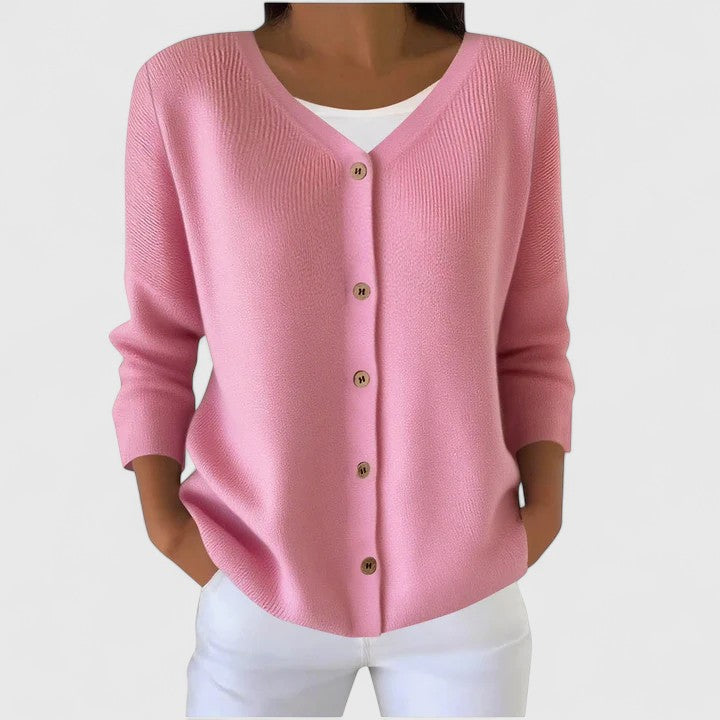 MARYVONNE | WOMEN'S V NECK BUTTON UP CARDIGAN SWEATER 9