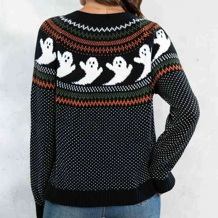 MAXINE | WOMEN'S HALLOWEEN CARDIGAN BUTTON KNIT SWEATER CREW NECK 2