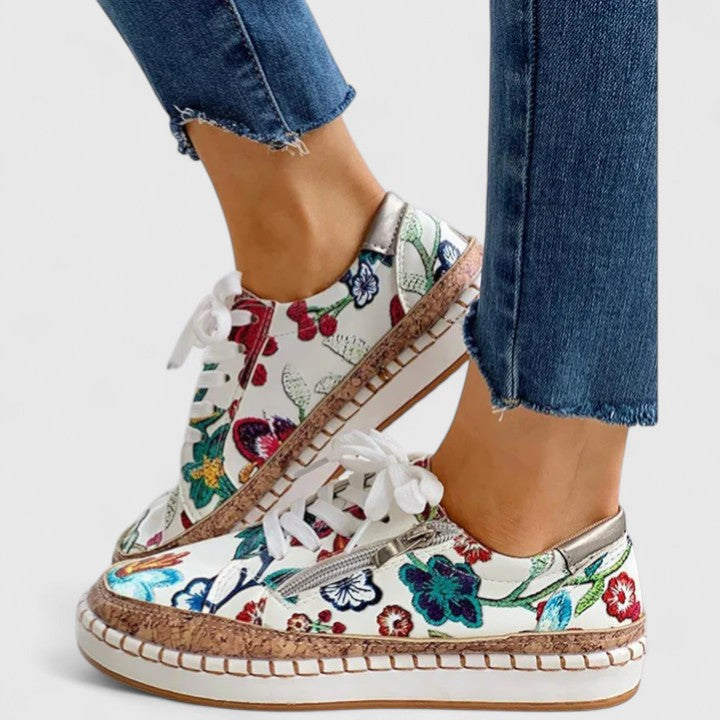 MELISANDE | WOMEN'S FLORAL SNEAKERS ESPADRILLE LACE UP 1