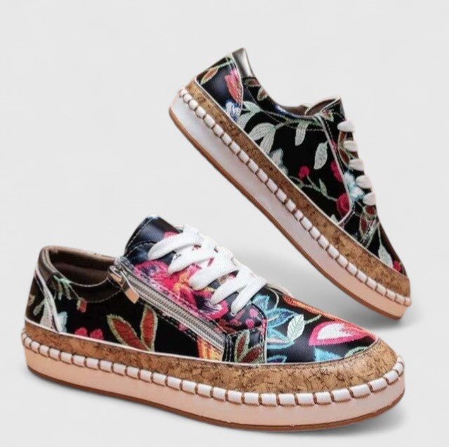 MELISANDE | WOMEN'S FLORAL SNEAKERS ESPADRILLE LACE UP 2