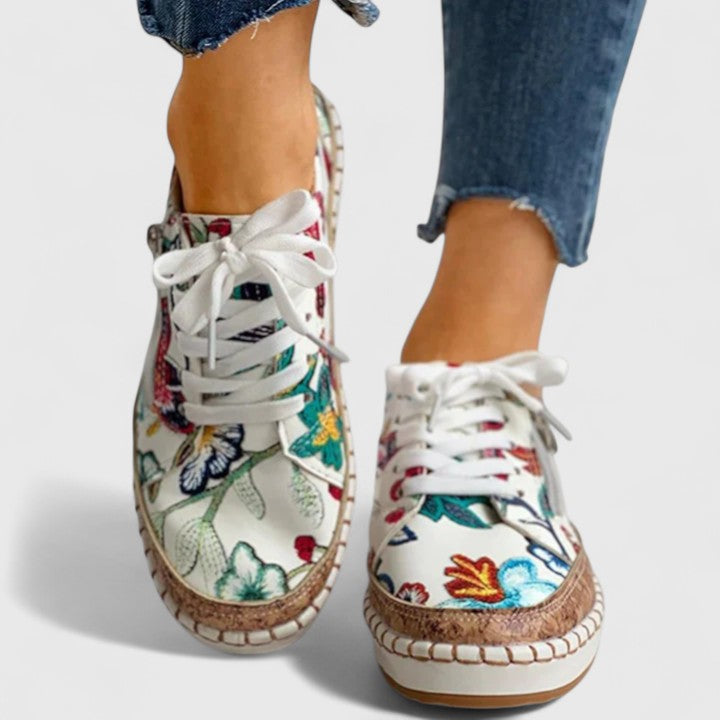 MELISANDE | WOMEN'S FLORAL SNEAKERS ESPADRILLE LACE UP 7