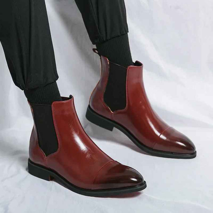 MERRICK - CAP TOE LEATHER CHELSEA BOOTS 11