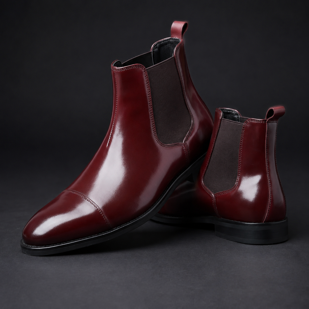 MERRICK - CAP TOE LEATHER CHELSEA BOOTS 2