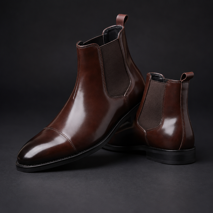 MERRICK - CAP TOE LEATHER CHELSEA BOOTS 3