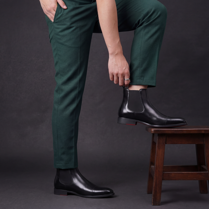 MERRICK - CAP TOE LEATHER CHELSEA BOOTS 7