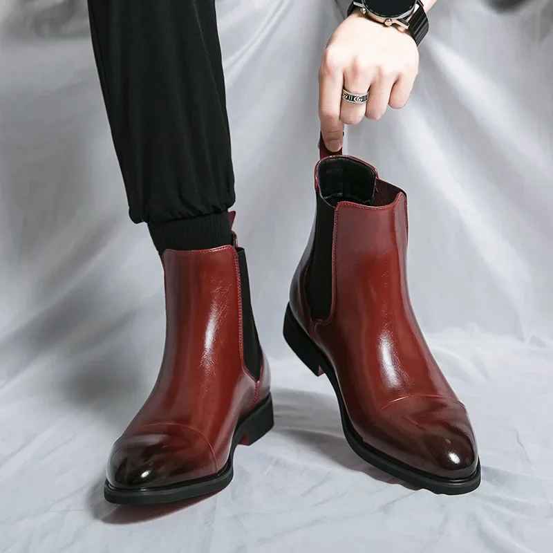 MERRICK - CAP TOE LEATHER CHELSEA BOOTS 8