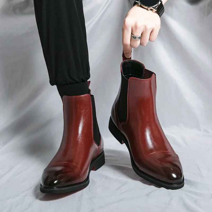 MERRICK - CAP TOE LEATHER CHELSEA BOOTS 8