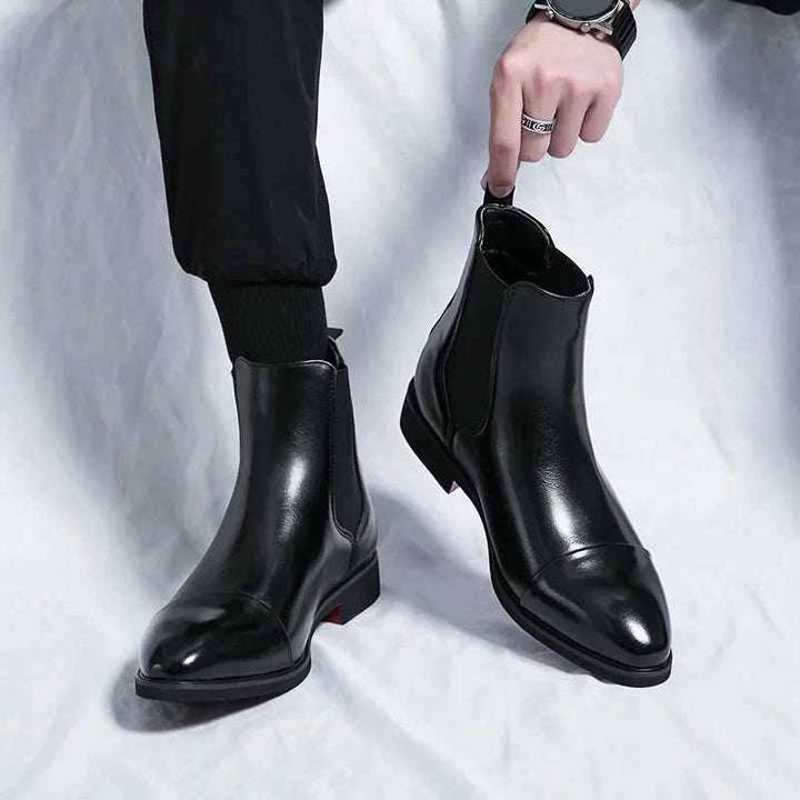 MERRICK - CAP TOE LEATHER CHELSEA BOOTS 9