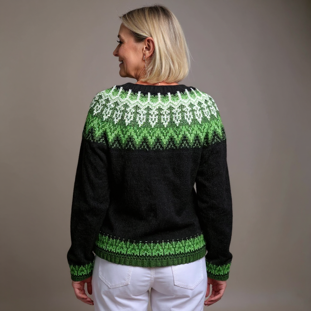MIRA | WOMEN'S FAIR ISLE CARDIGAN SWEATER WOOL KNIT PATTERNED 2