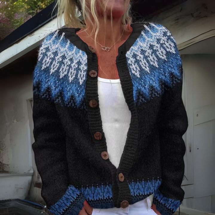 MONA | WOMEN'S FAIR ISLE CARDIGAN SWEATER CHRISTMAS KNIT BUTTON 1