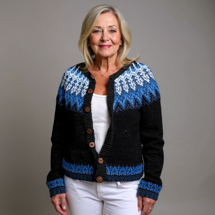 MONA | WOMEN'S FAIR ISLE CARDIGAN SWEATER CHRISTMAS KNIT BUTTON 3