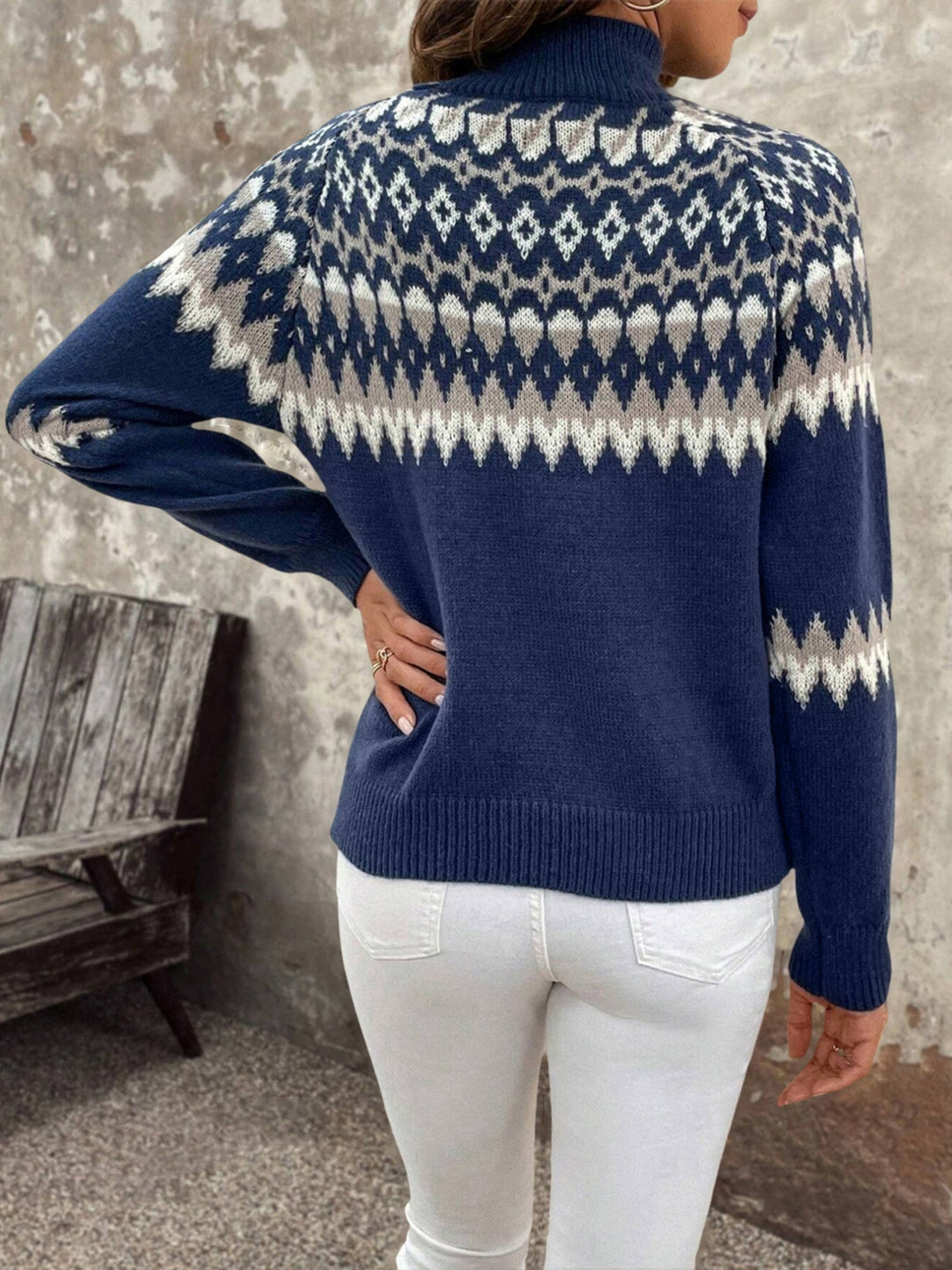 MYRIAM | WOMEN'S FAIR ISLE SWEATER TURTLENECK KNIT PULLOVER PATTERNED 2
