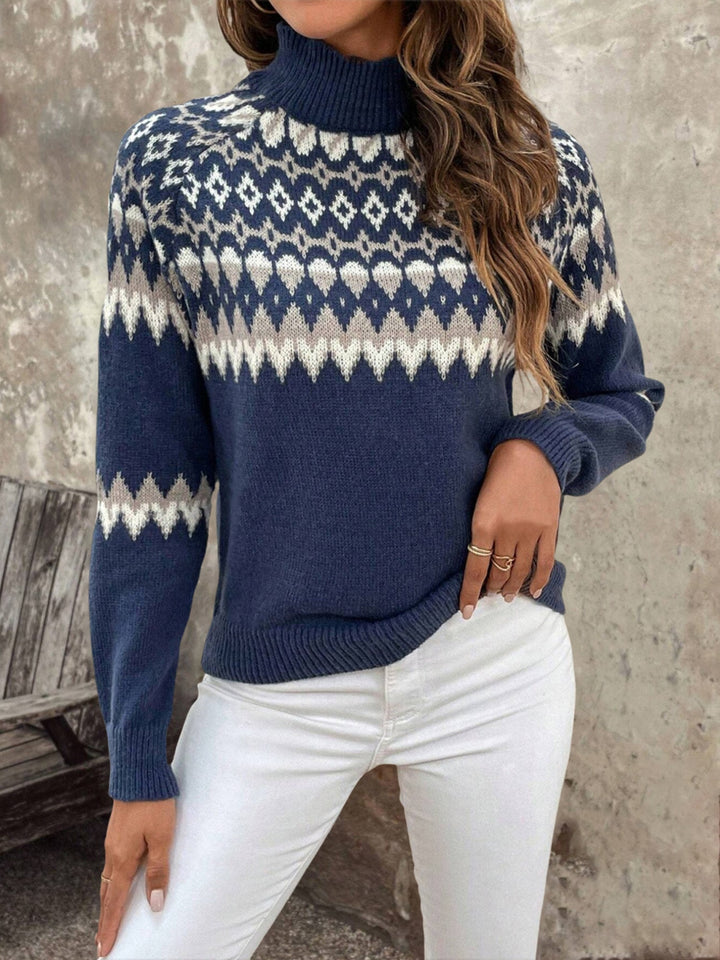 MYRIAM | WOMEN'S FAIR ISLE SWEATER TURTLENECK KNIT PULLOVER PATTERNED 3