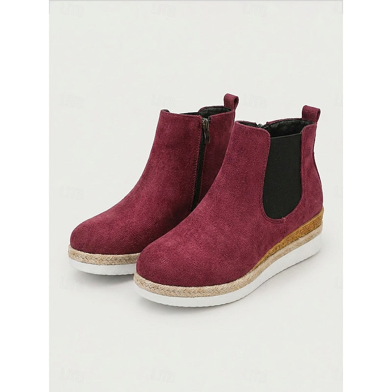 NADEGE | WOMEN'S PLATFORM CHELSEA WEDGE BOOTIES 3