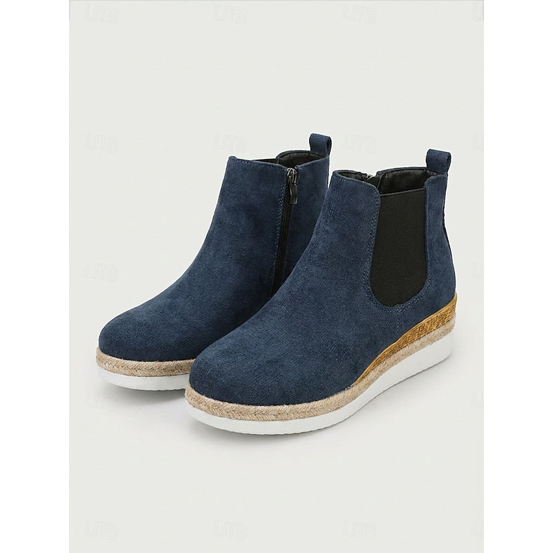 NADEGE | WOMEN'S PLATFORM CHELSEA WEDGE BOOTIES 4