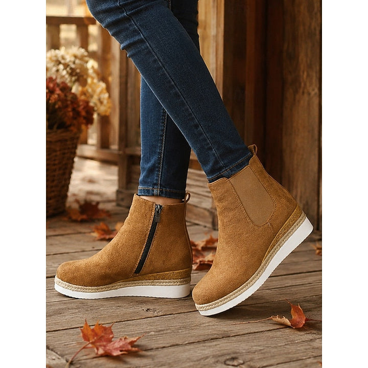 NADEGE | WOMEN'S PLATFORM CHELSEA WEDGE BOOTIES 6