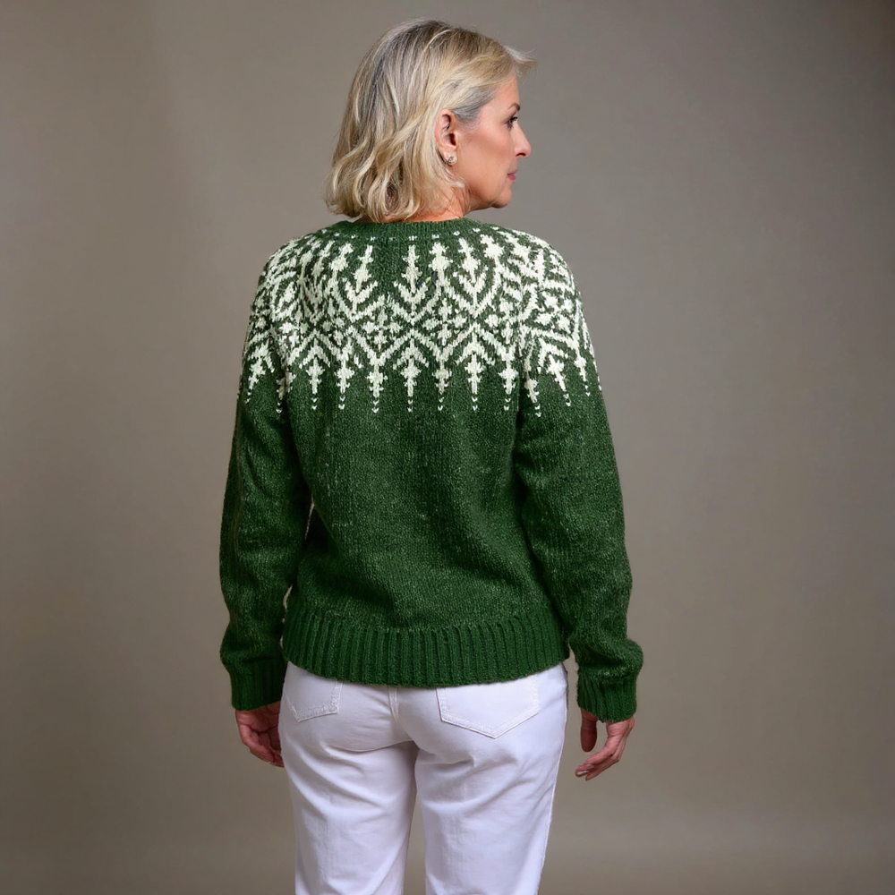 NADIA | WOMEN'S FAIR ISLE CARDIGAN SWEATER WINTER KNIT BUTTON 2