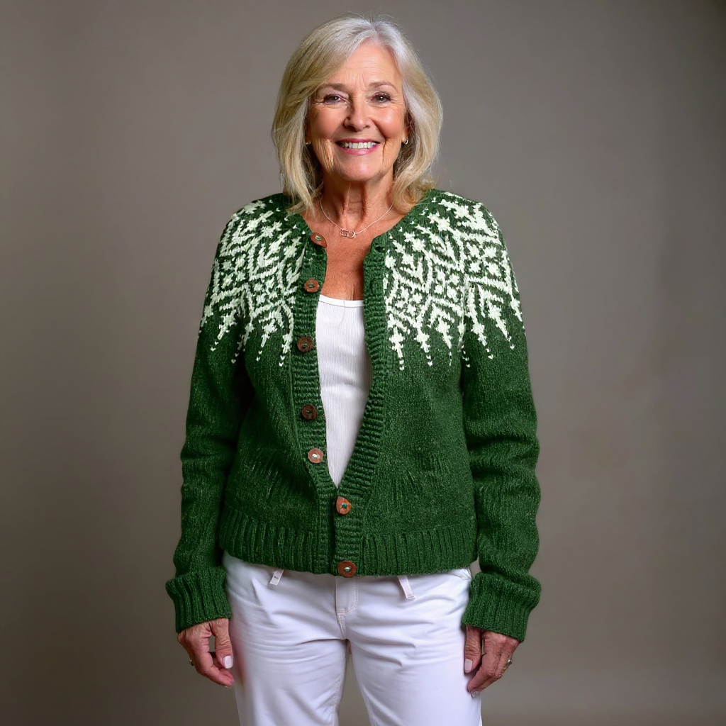 NADIA | WOMEN'S FAIR ISLE CARDIGAN SWEATER WINTER KNIT BUTTON 3