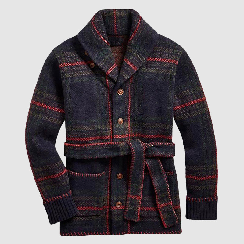 NARCISSE | MEN'S FAIR ISLE CARDIGAN KNIT SWEATER SHAWL COLLAR 1
