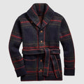 Narcisse | Men's Plaid Wool Blend Shawl Cardigan