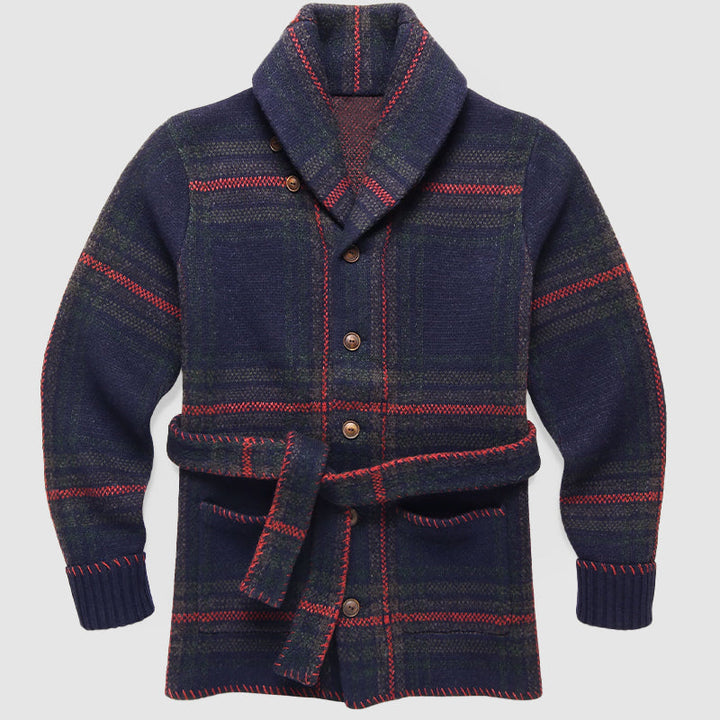 NARCISSE | MEN'S FAIR ISLE CARDIGAN KNIT SWEATER SHAWL COLLAR 3