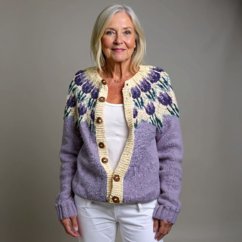 NELL | WOMEN'S FAIR ISLE CARDIGAN SWEATER WOOL KNIT PATTERNED 3