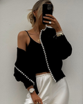 Nellie | Women's Pearl Embellished Knit Cardigan