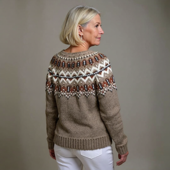 NESSA | WOMEN'S FAIR ISLE CARDIGAN SWEATER CHRISTMAS KNIT BUTTON 2
