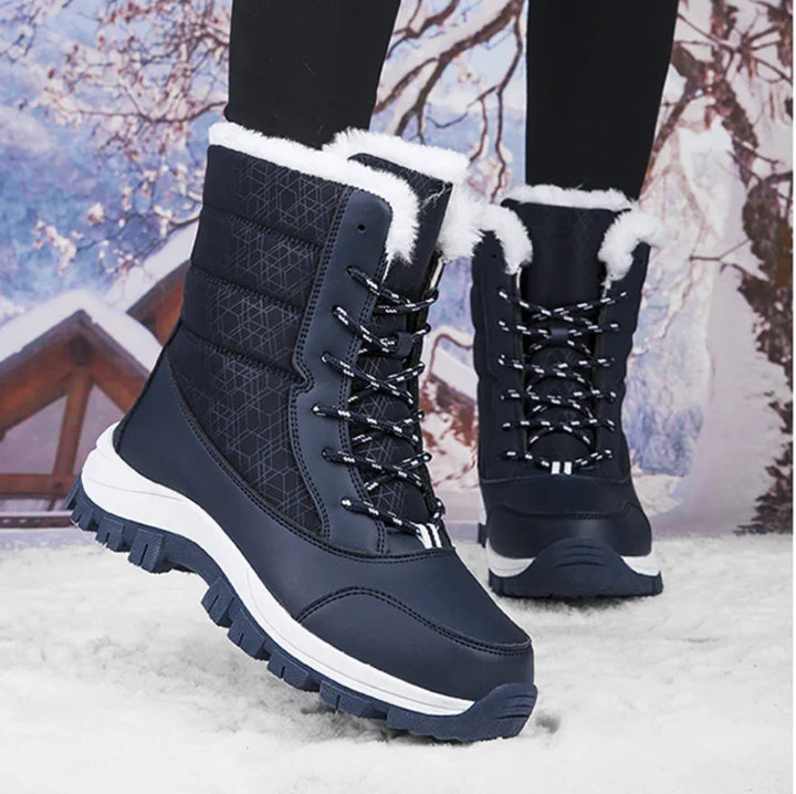 Women's Warm Waterproof Winter Boots – Dark Blue