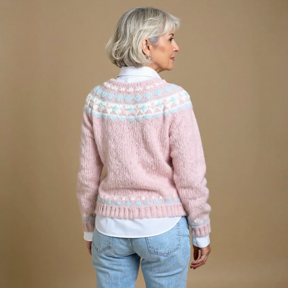 NIKA | WOMEN'S SNOWFLAKE FAIR ISLE CARDIGAN SWEATER CHRISTMAS KNIT 2