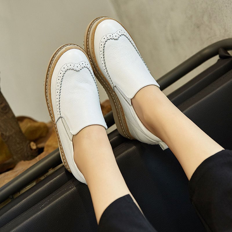 Women's Faux Leather Platform Loafers – Detail View