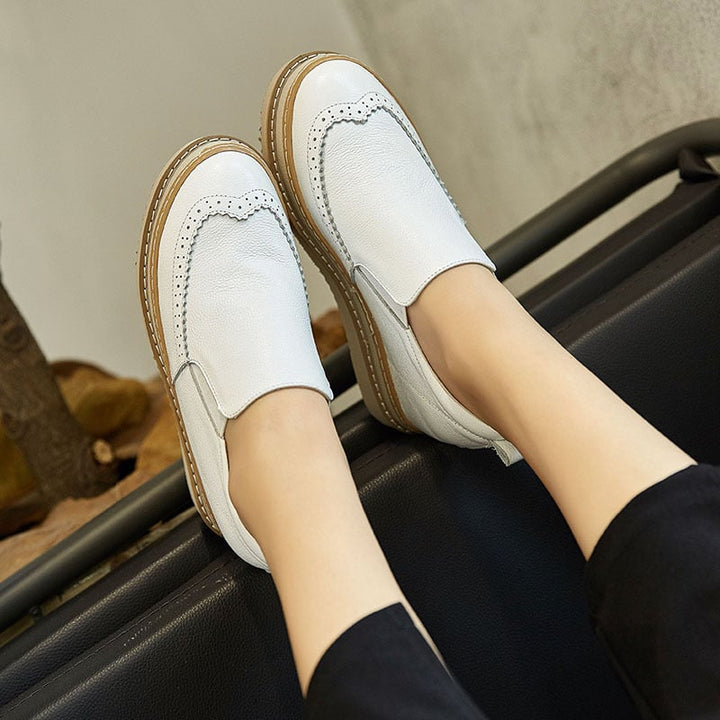 Women's Faux Leather Platform Loafers – Detail View