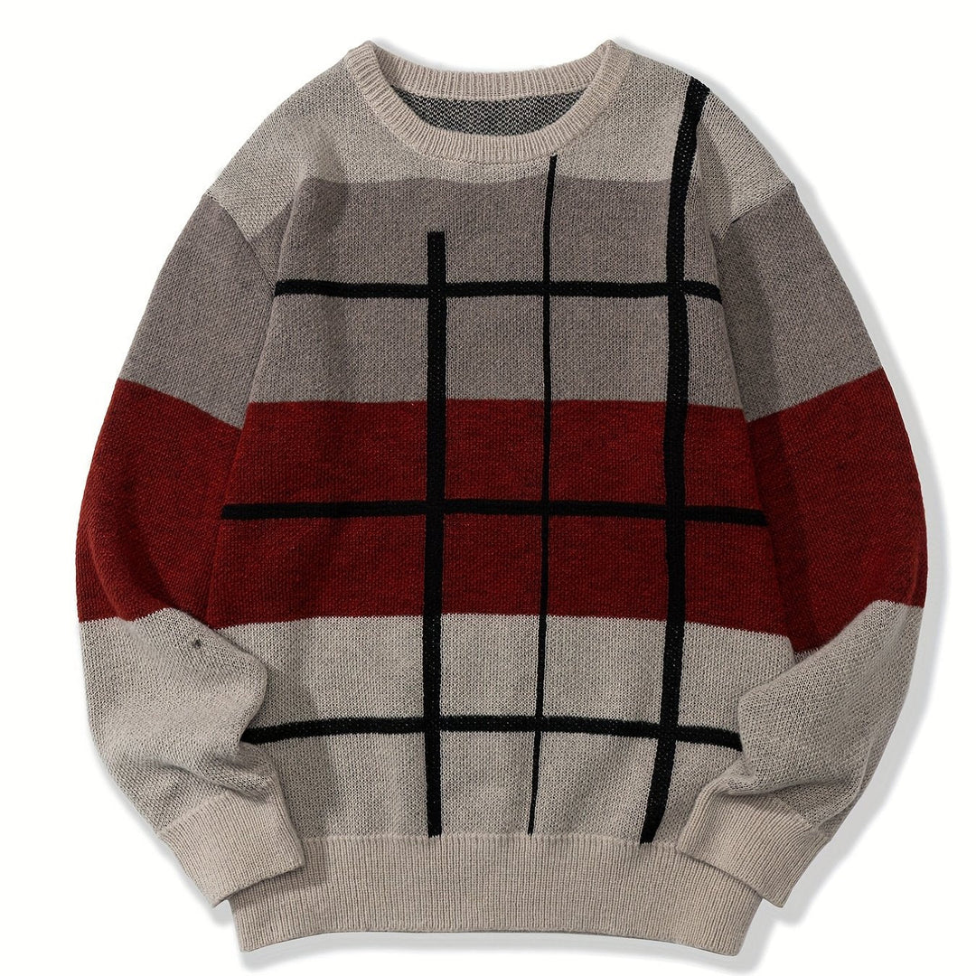 NORBERT | MEN'S STRIPED CREW NECK KNIT SWEATER 1