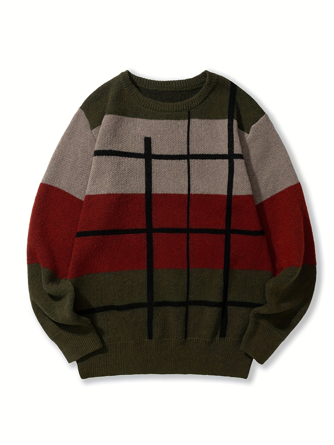 NORBERT | MEN'S STRIPED CREW NECK KNIT SWEATER 12