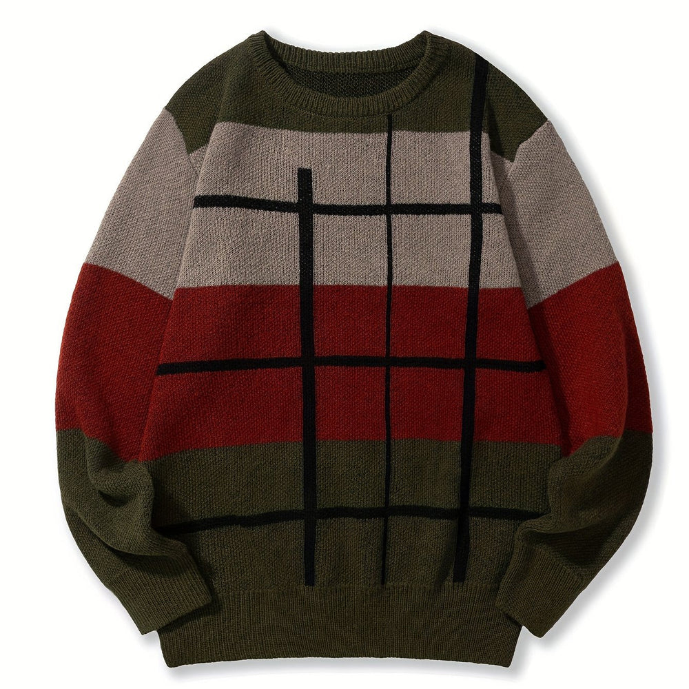 NORBERT | MEN'S STRIPED CREW NECK KNIT SWEATER 2